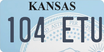 KS license plate 104ETU