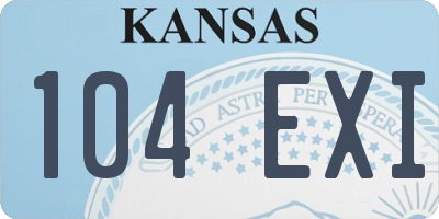 KS license plate 104EXI