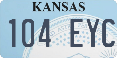 KS license plate 104EYC