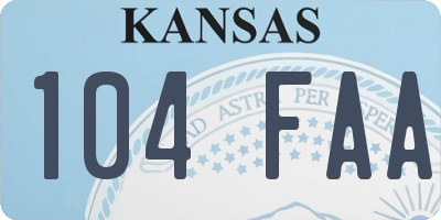 KS license plate 104FAA
