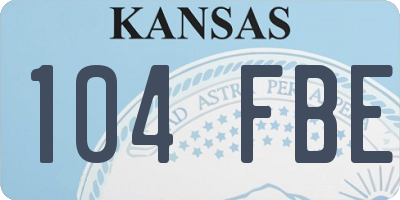 KS license plate 104FBE
