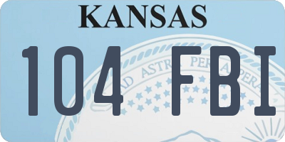 KS license plate 104FBI