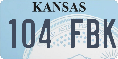 KS license plate 104FBK