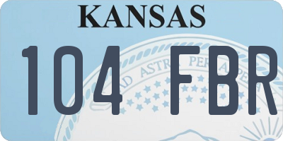 KS license plate 104FBR