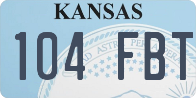 KS license plate 104FBT