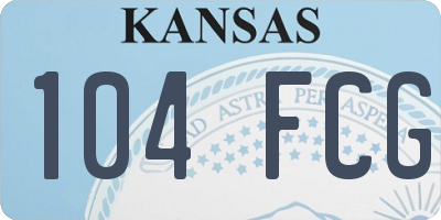 KS license plate 104FCG