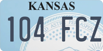KS license plate 104FCZ