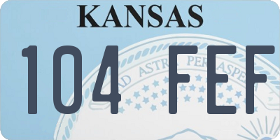 KS license plate 104FEF