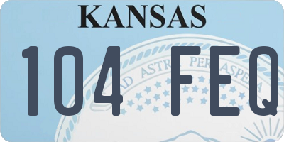 KS license plate 104FEQ
