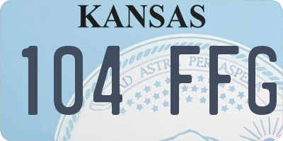 KS license plate 104FFG