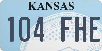KS license plate 104FHE