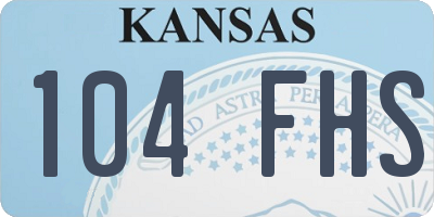 KS license plate 104FHS