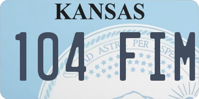 KS license plate 104FIM