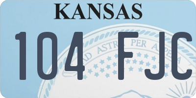 KS license plate 104FJC