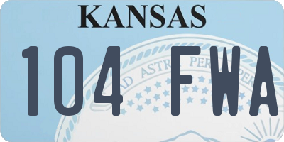 KS license plate 104FWA