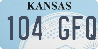 KS license plate 104GFQ