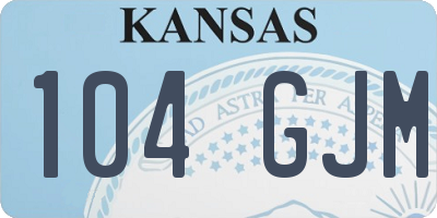 KS license plate 104GJM
