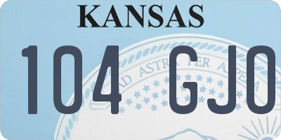 KS license plate 104GJO