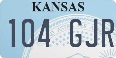 KS license plate 104GJR