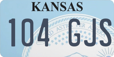 KS license plate 104GJS