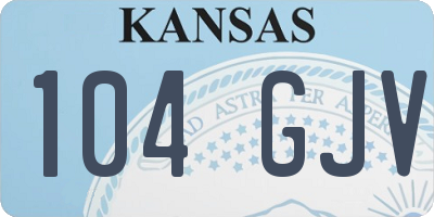 KS license plate 104GJV