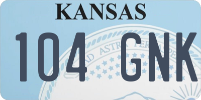 KS license plate 104GNK