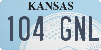 KS license plate 104GNL