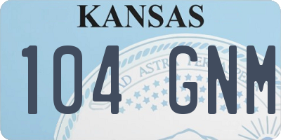 KS license plate 104GNM