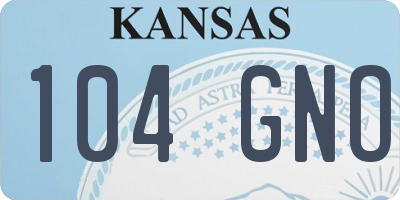 KS license plate 104GNO