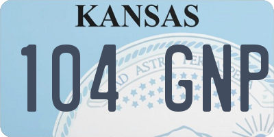 KS license plate 104GNP