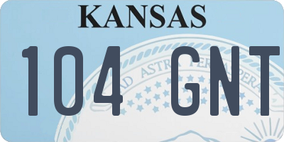 KS license plate 104GNT