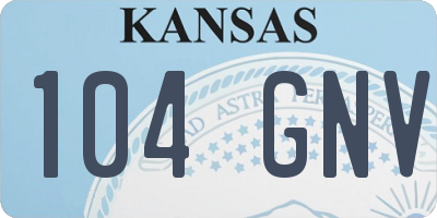 KS license plate 104GNV