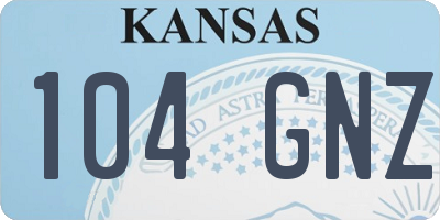 KS license plate 104GNZ