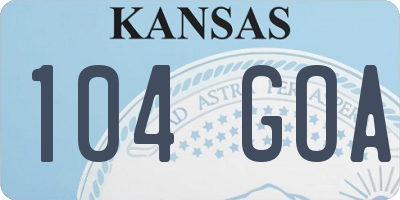 KS license plate 104GOA