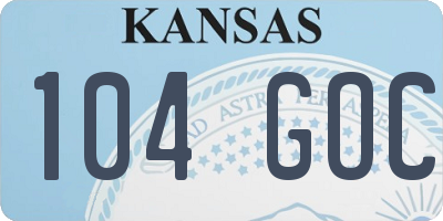 KS license plate 104GOC