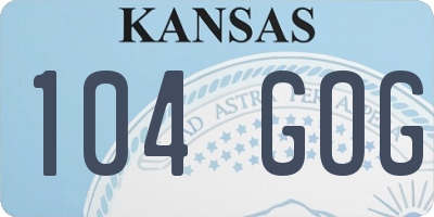 KS license plate 104GOG