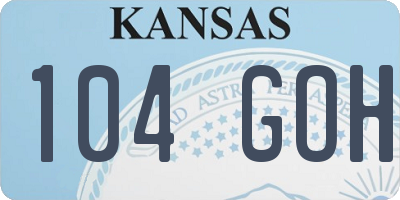 KS license plate 104GOH