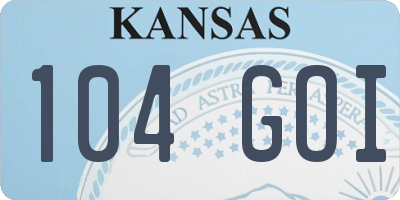 KS license plate 104GOI