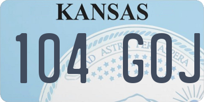 KS license plate 104GOJ