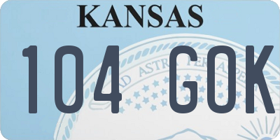 KS license plate 104GOK