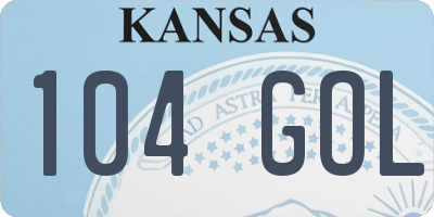KS license plate 104GOL