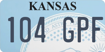 KS license plate 104GPF