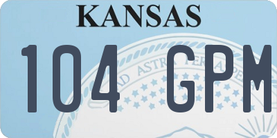 KS license plate 104GPM