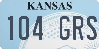 KS license plate 104GRS