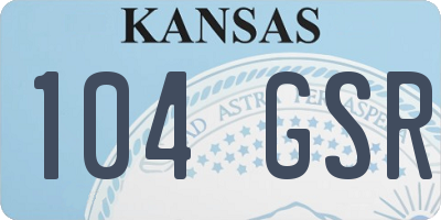 KS license plate 104GSR