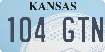 KS license plate 104GTN