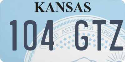KS license plate 104GTZ