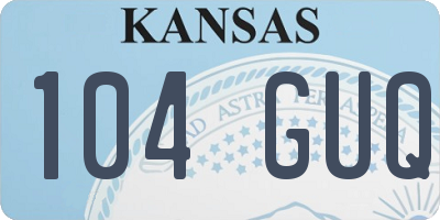 KS license plate 104GUQ