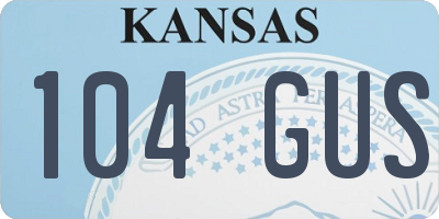 KS license plate 104GUS