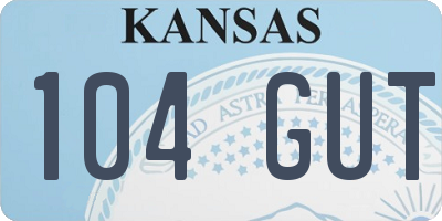 KS license plate 104GUT